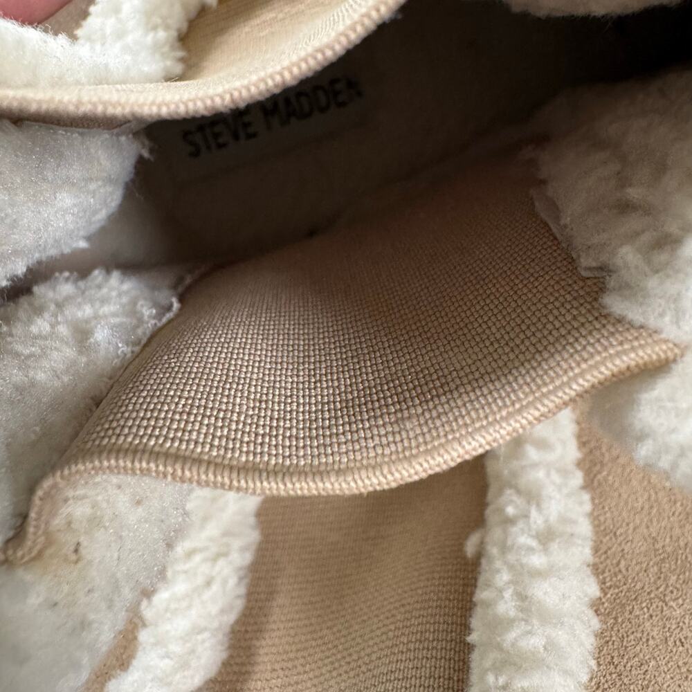 Steve Madden Women's Leopold Textile Fur Leather Pull On Chelsea Boots Size 10M - Picture 8 of 9